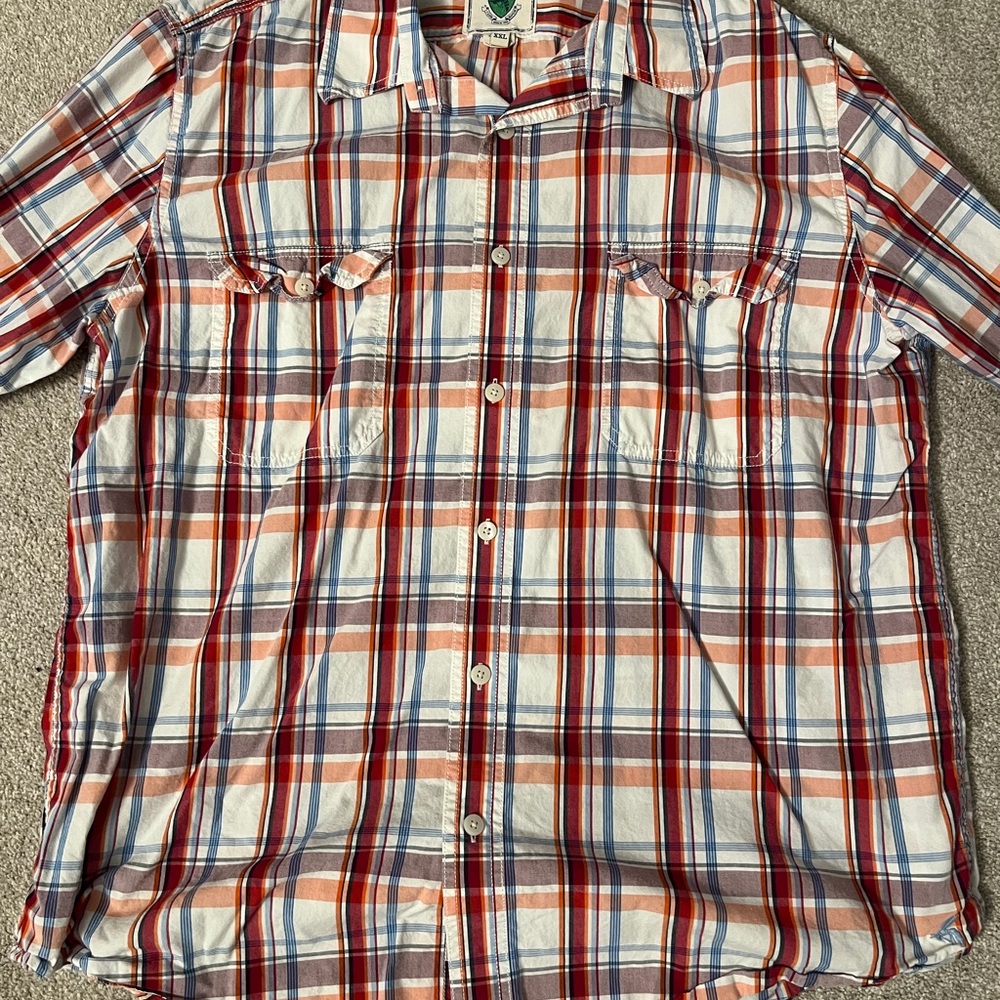 Club Room Men's Plaid Button Down Shirt - Red, Blue, and White